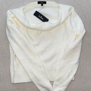 Lulu's Soft Cream Cowl Neck Sweater